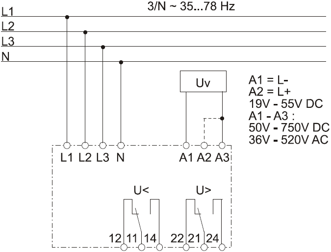 Anschluss Vierleiternetz XU2AC