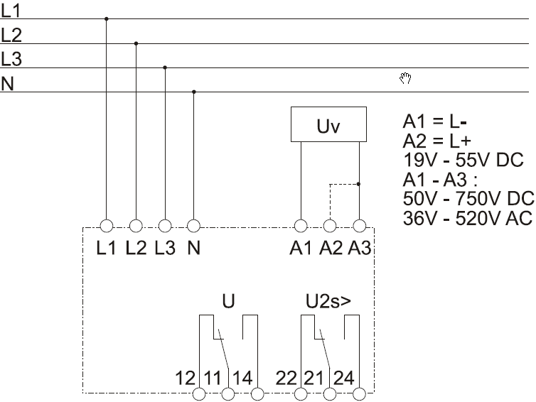 Anschluss Vierleiternetz XUA1